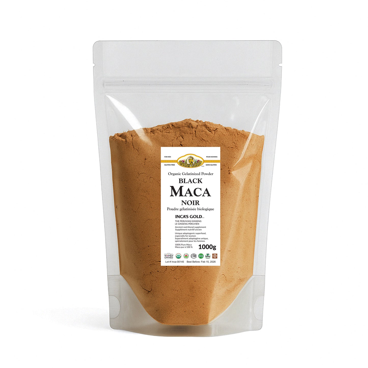 Organic Black Maca Powder - 1 Kg - Warehouse pack