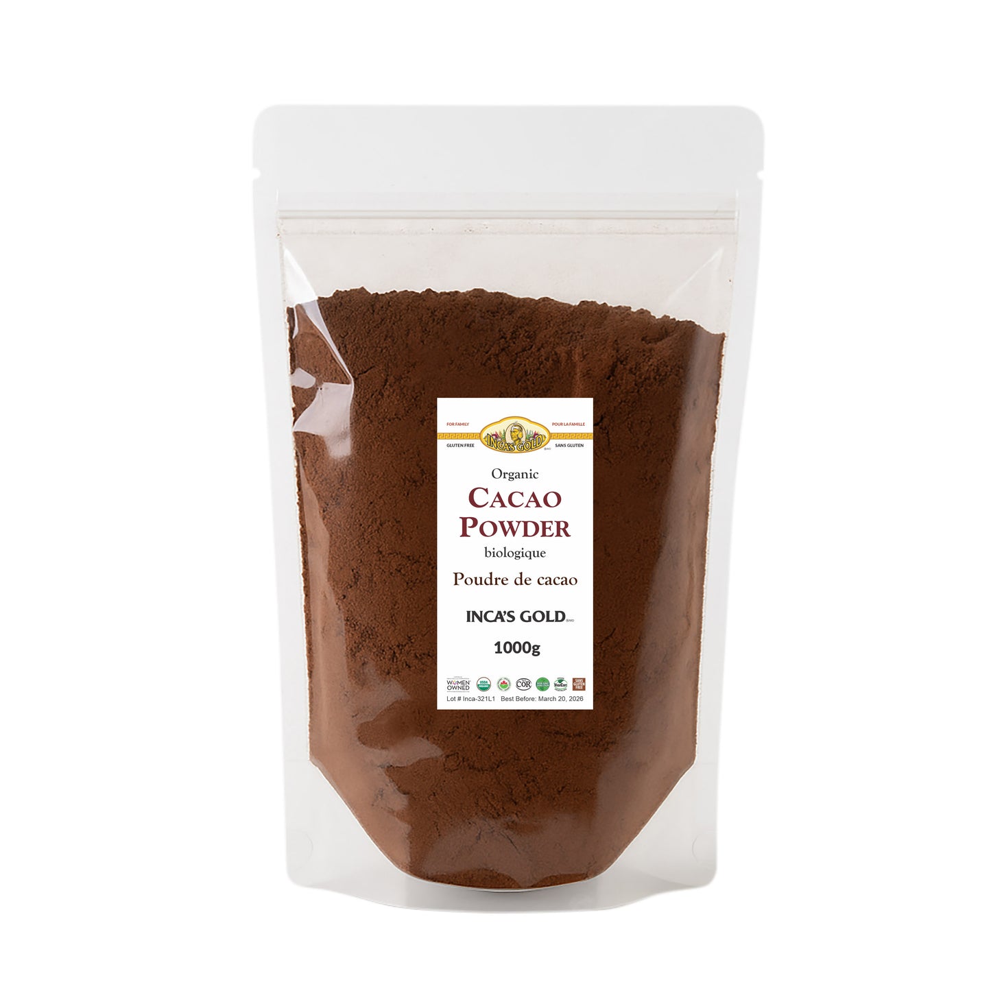 Organic Cacao Powder - 1 Kg - Warehouse pack