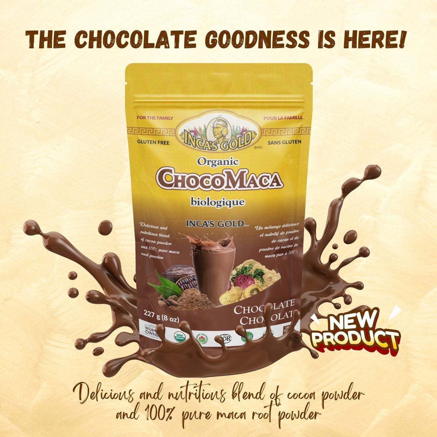 Chocolatey Goodness - Pure 100% Peruvian Maca blended with cacao powder