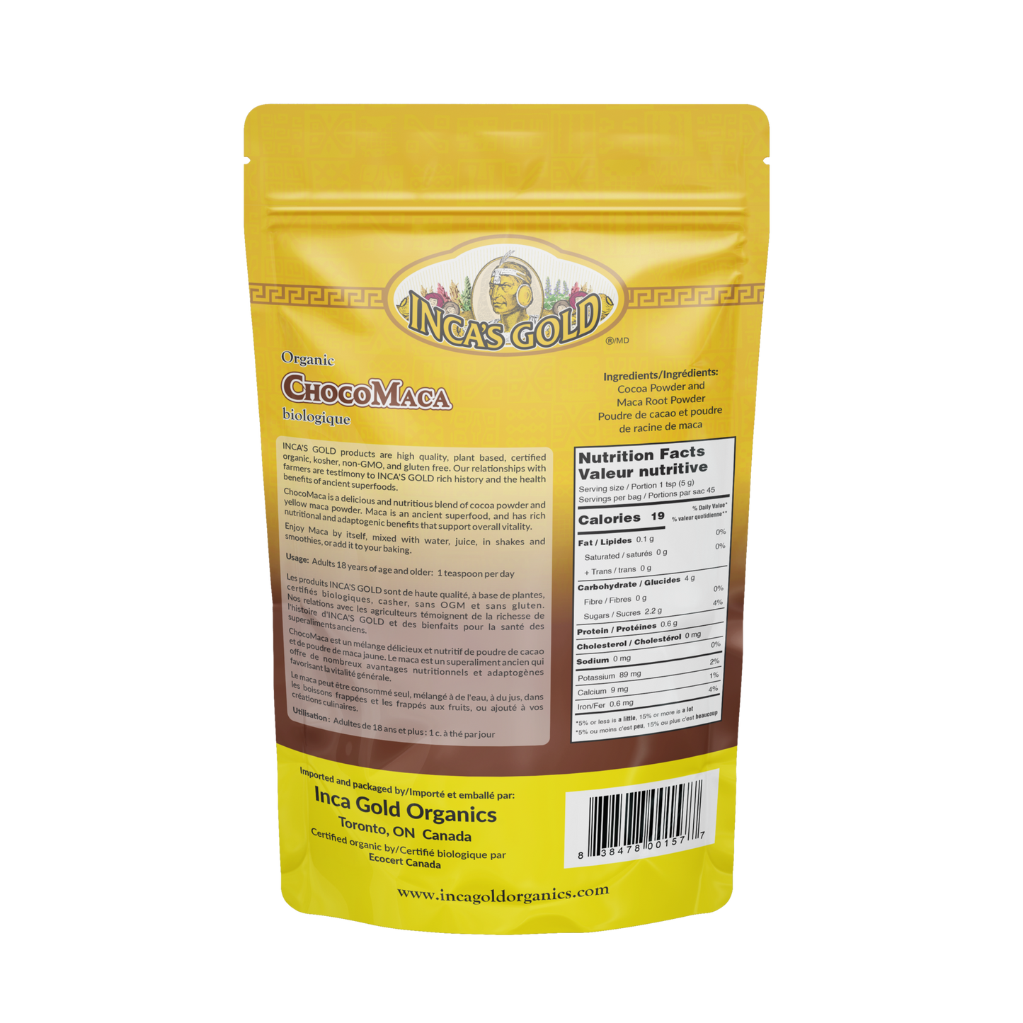 Discover the delicious Organic ChocoMaca – 227g, a superfood blend for energy and wellness