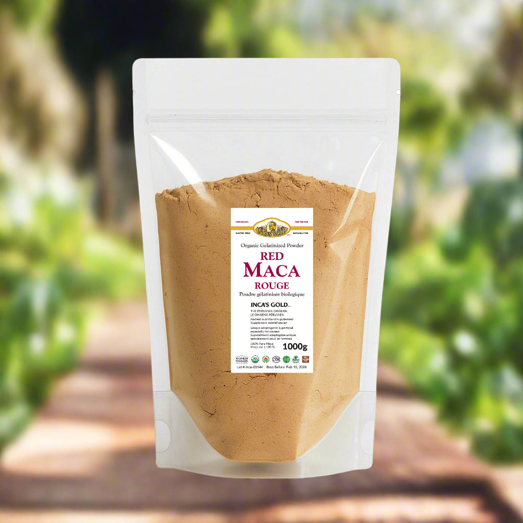 red maca bag