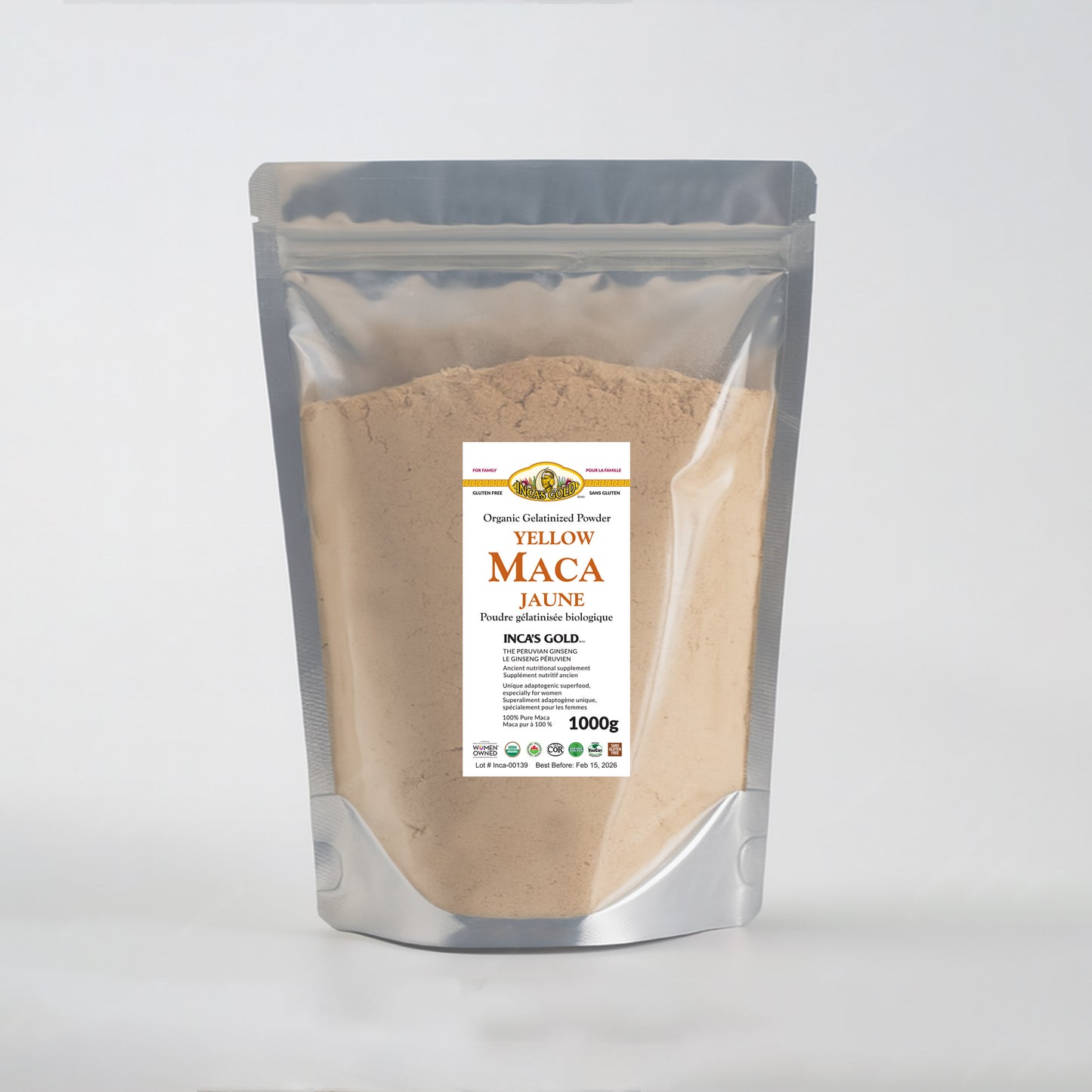 Organic Yellow Maca Powder - 1 Kg - Warehouse pack