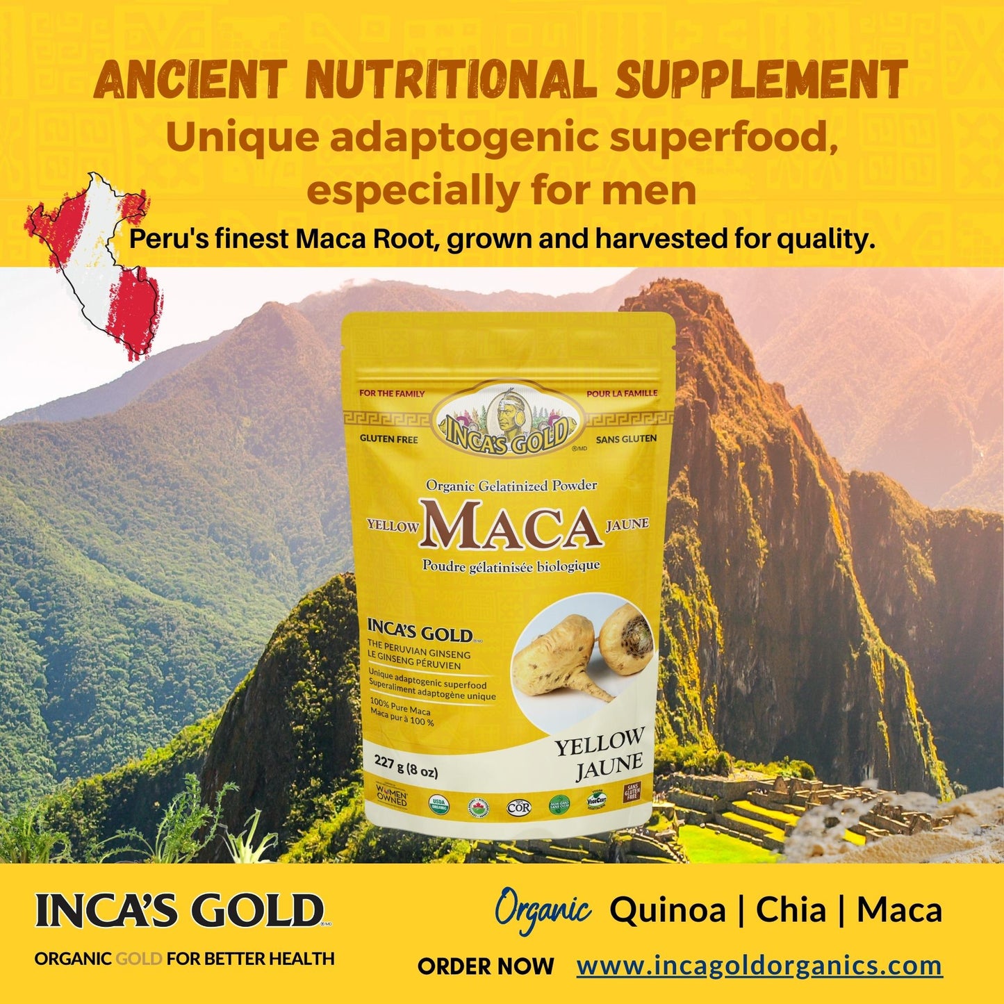 Organic Yellow Maca Powder - 227g