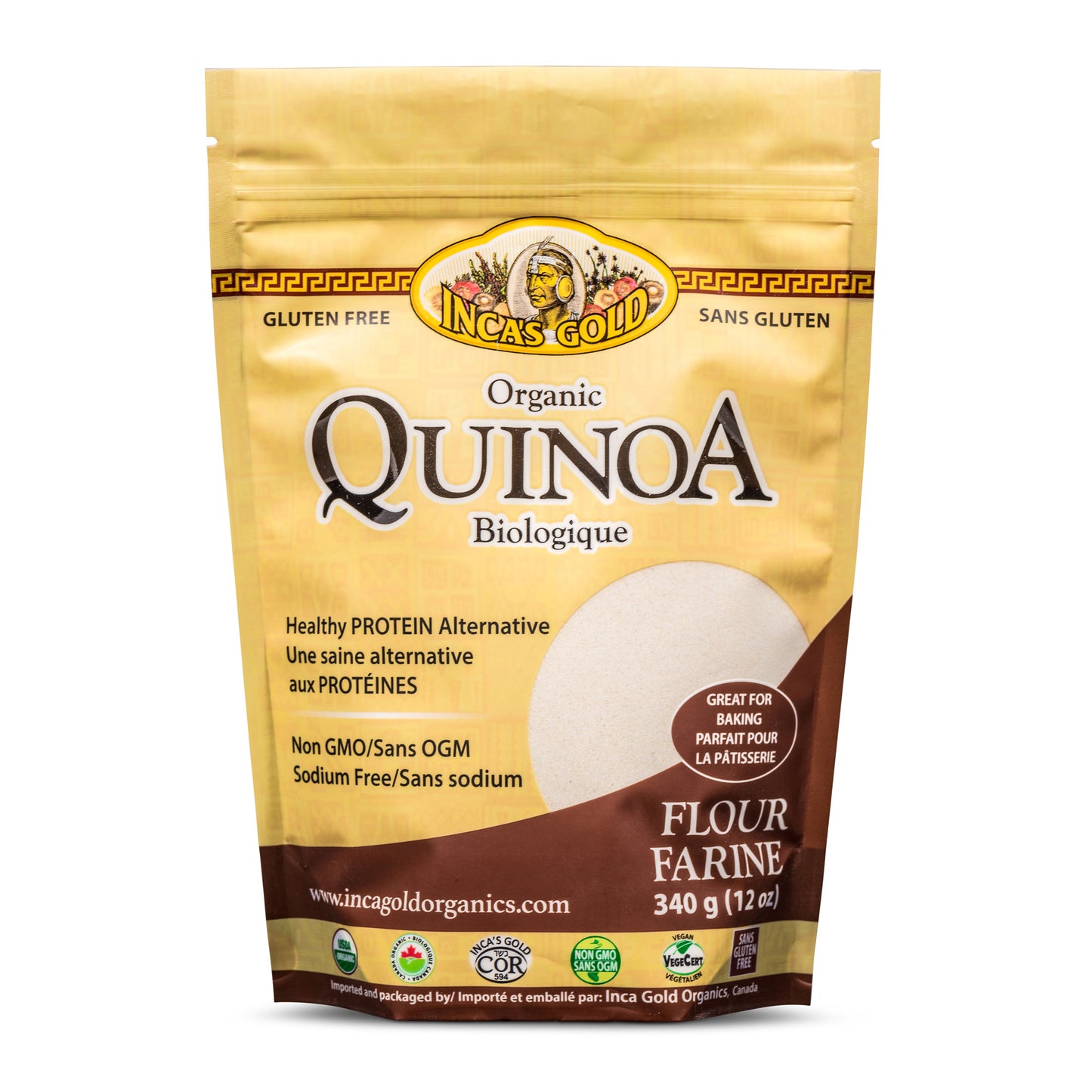 Inca's Gold Organic Quinoa Flour 340g Front Image